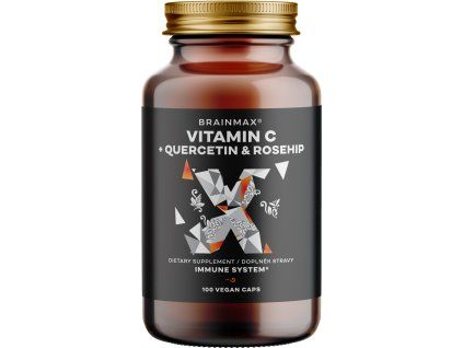 BrainMax Vitamin C & Quercetin, Rose Hip, 100 biljnih kapsula