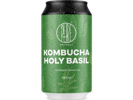 BrainMax Pure® Kombucha Sveti bosiljak, Kombucha, bosiljak, 330 ml Fermentirani napitak od zelenog čaja